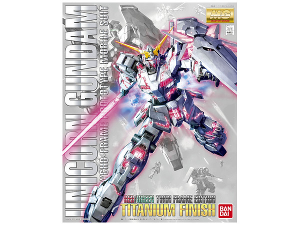 1/100 MG RX-0 Unicorn Gundam (Red or Green Frame Twin Frame Edition) Titanium Finish